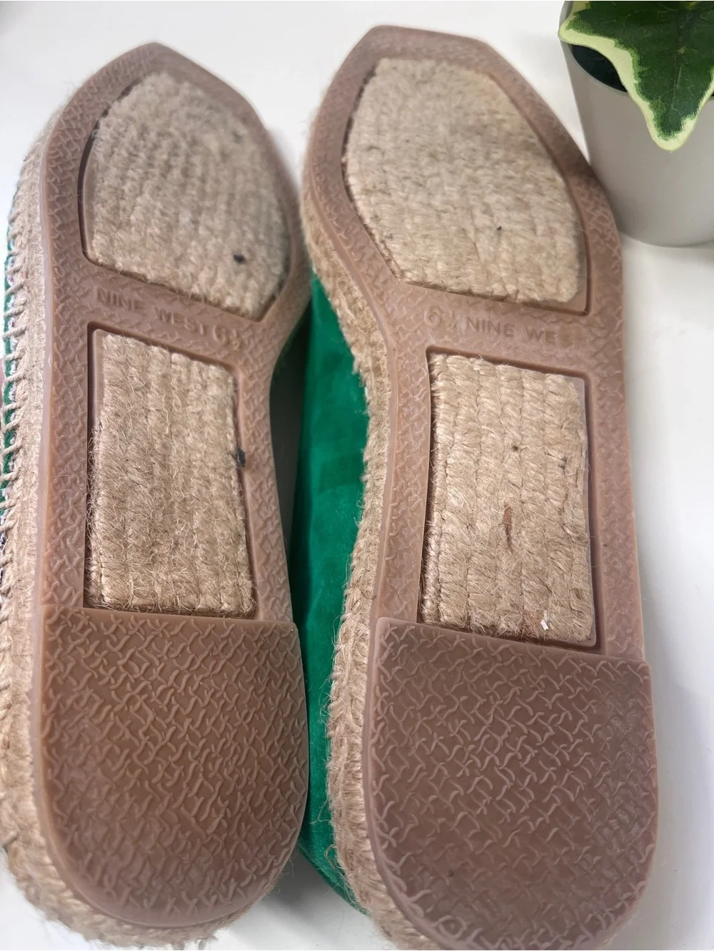 New Nine West Green Suede Espadrille Flats - Women's Slip-On Shoes
